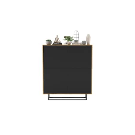 Komoda Loft Szafka RTV Loft Dąb Wotan Czarny MAT 113 cm