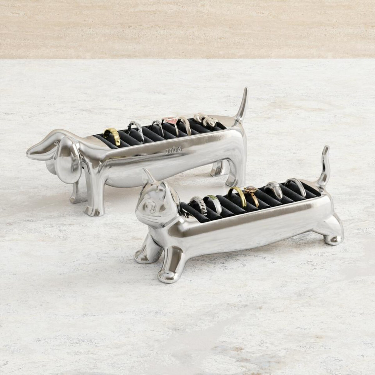 UMBRA organizer na pierścionki ALI CAT chrom