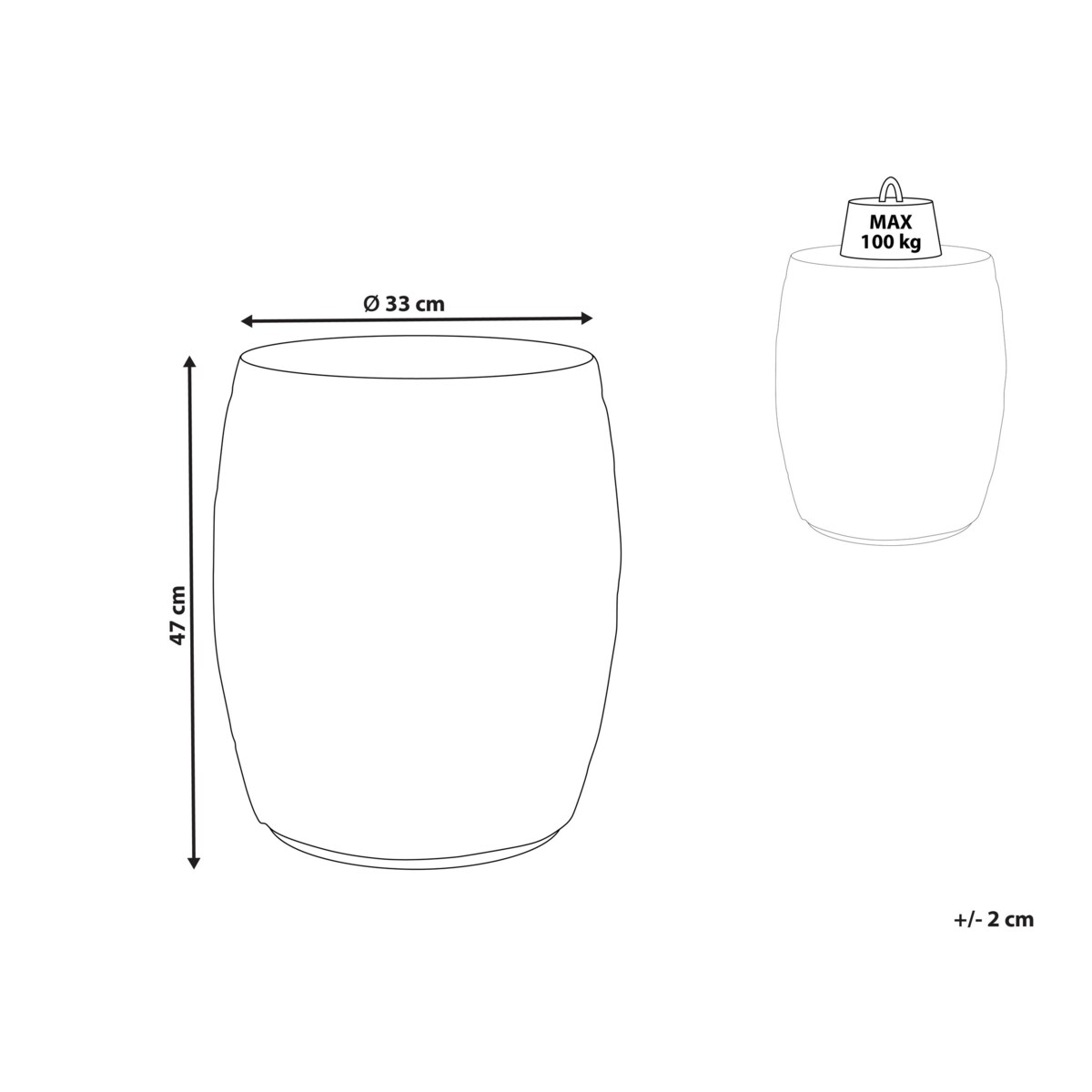Stolik pomocniczy jasnobeżowy ZOGNO