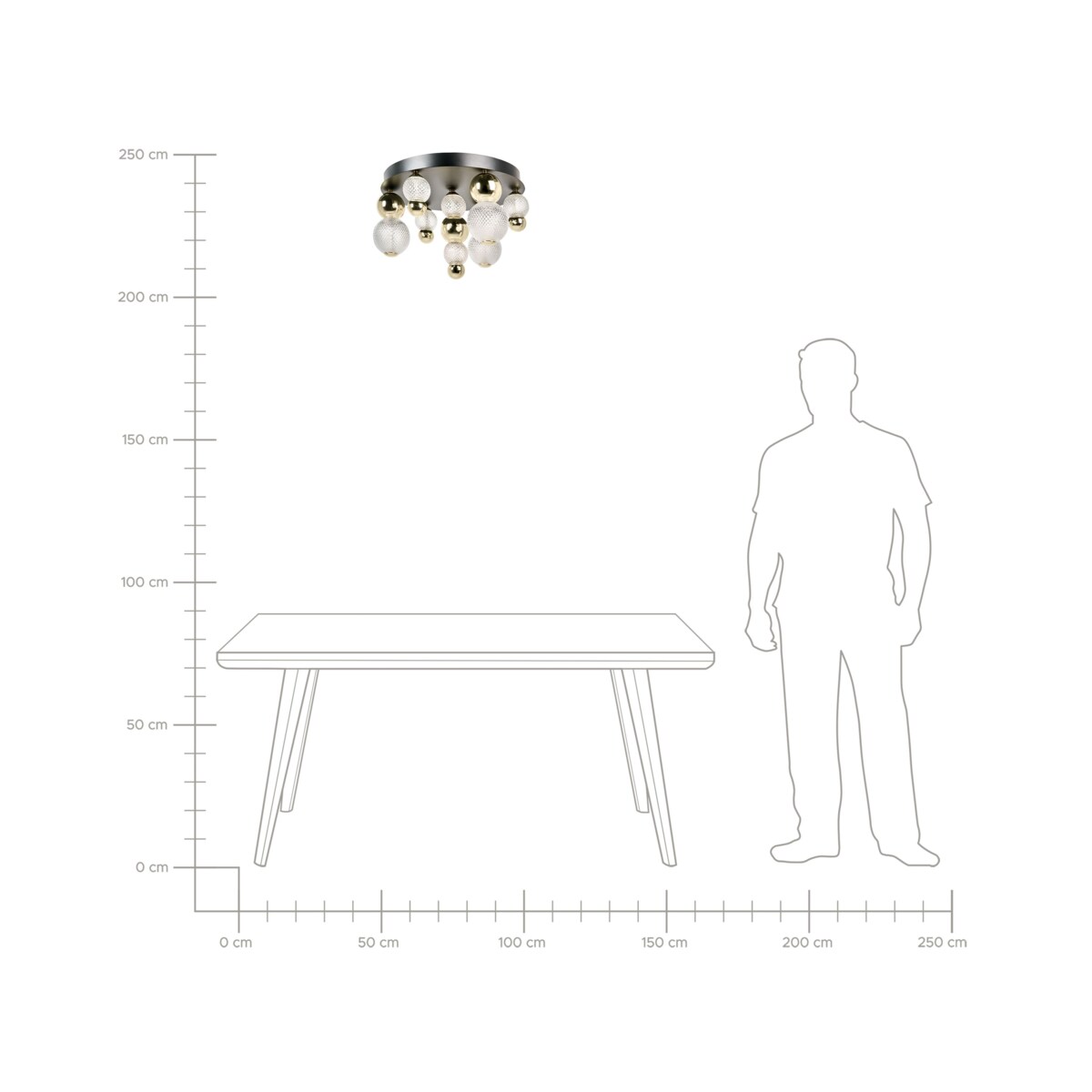 Lampa sufitowa LED SORA Szkło Złoty