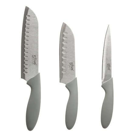 Komplet noży kuchennych, stal nierdzewna, 3 sztuki
