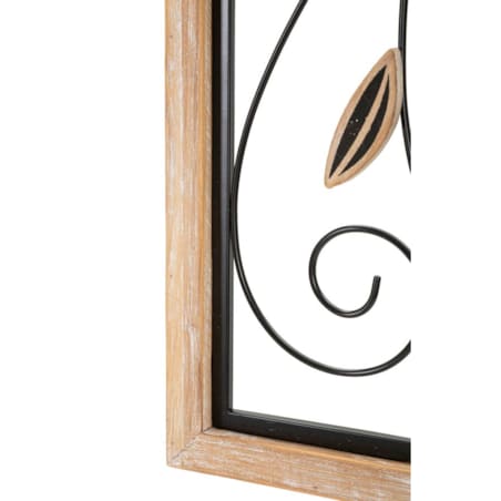 Dekoracja ścienna Koman - A, kolor brązowy i czarny, żelazo i płyta MDF, 26 x 60 cm, do salonu i przedpokoju, Mauro Ferretti