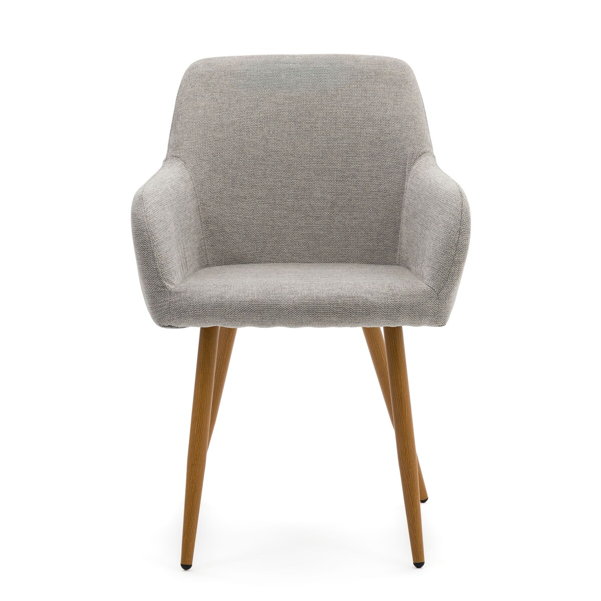 Krzesło skandynawskie szare SCANDI do salonu jadalni metalowe nogi w kolorze drewna