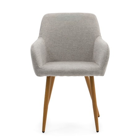 Krzesło skandynawskie szare SCANDI do salonu jadalni metalowe nogi w kolorze drewna