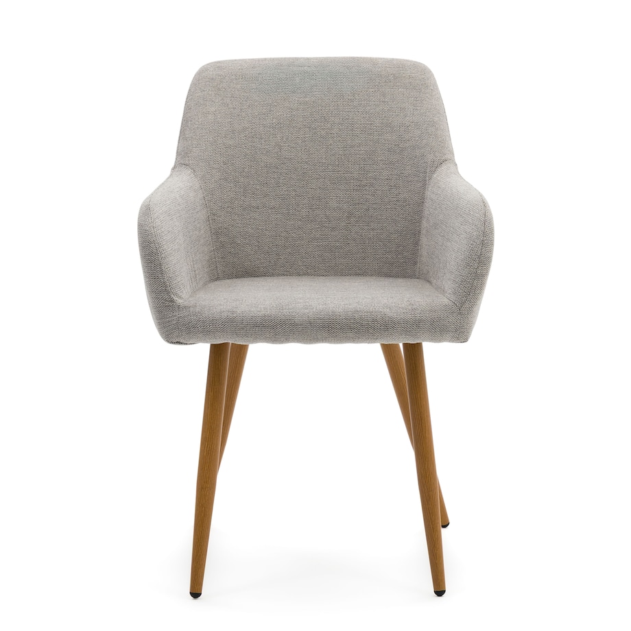 Krzesło skandynawskie szare SCANDI do salonu jadalni metalowe nogi w kolorze drewna