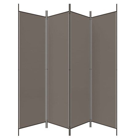 vidaXL Parawan 4-panelowy, antracytowy, 200x200 cm, tkanina