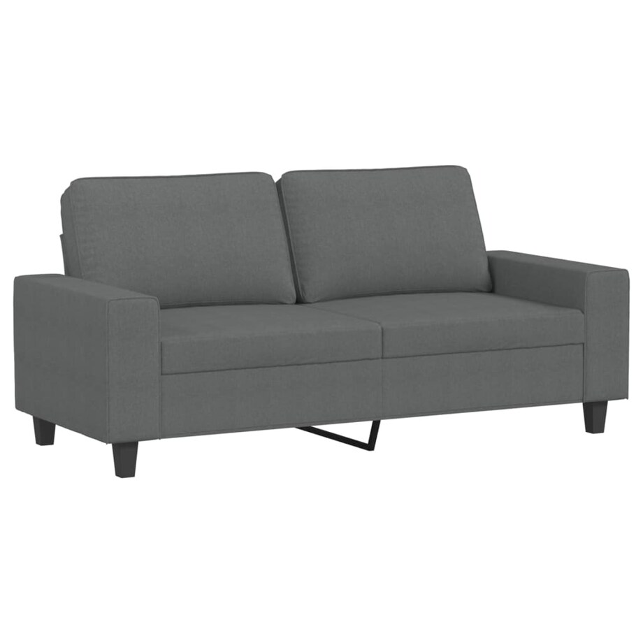 vidaXL Sofa 2-osobowa, ciemnoszara, 140 cm, tapicerowana tkaniną