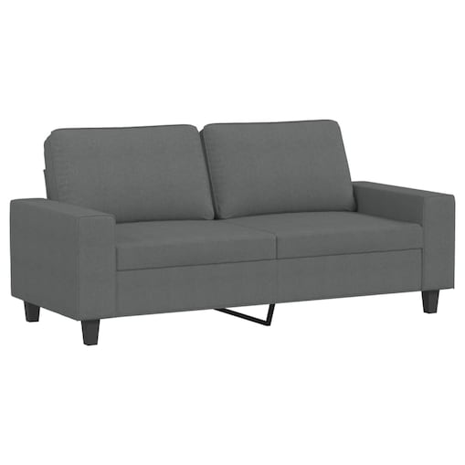 vidaXL Sofa 2-osobowa, ciemnoszara, 140 cm, tapicerowana tkaniną