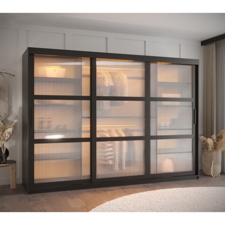 Szafa przesuwna Garderoba FLUTES 250 czarny