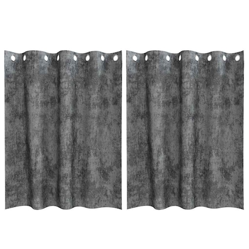 vidaXL Zasłona z zasłonami 2 pcs Szary 140 x 140 cm Aksamit