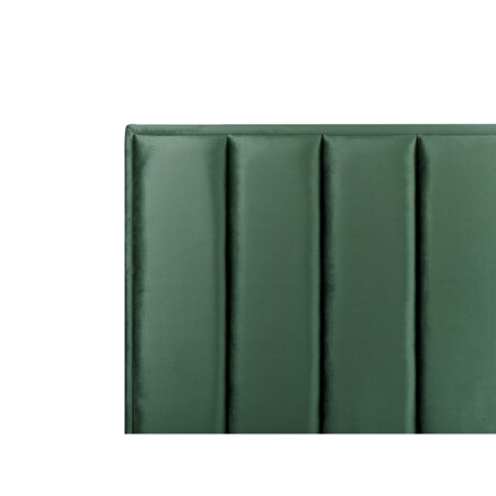 Łóżko z pojemnikiem welurowe 140 x 200 cm zielone SEZANNE