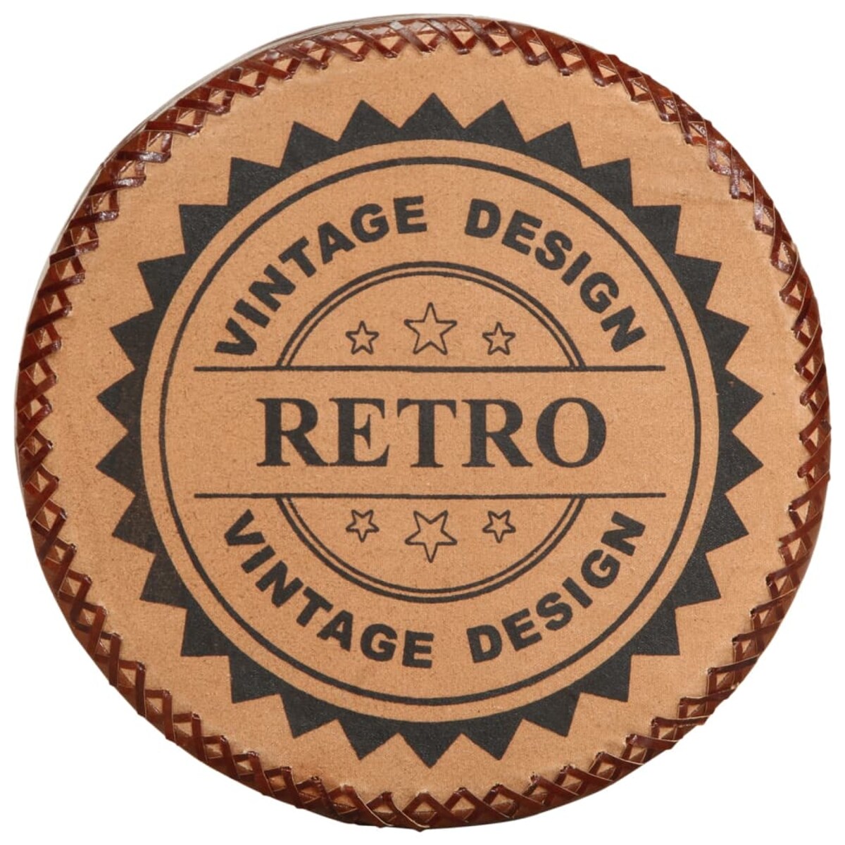 vidaXL Stołki barowe, 2 szt., naturalna skóra i lite drewno akacjowe