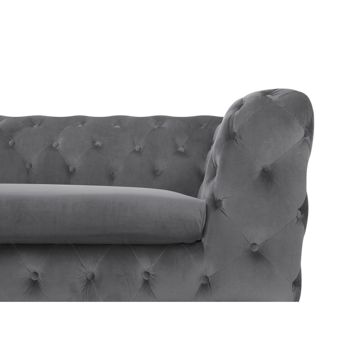 Sofa 3-osobowa welurowa szara SOTRA