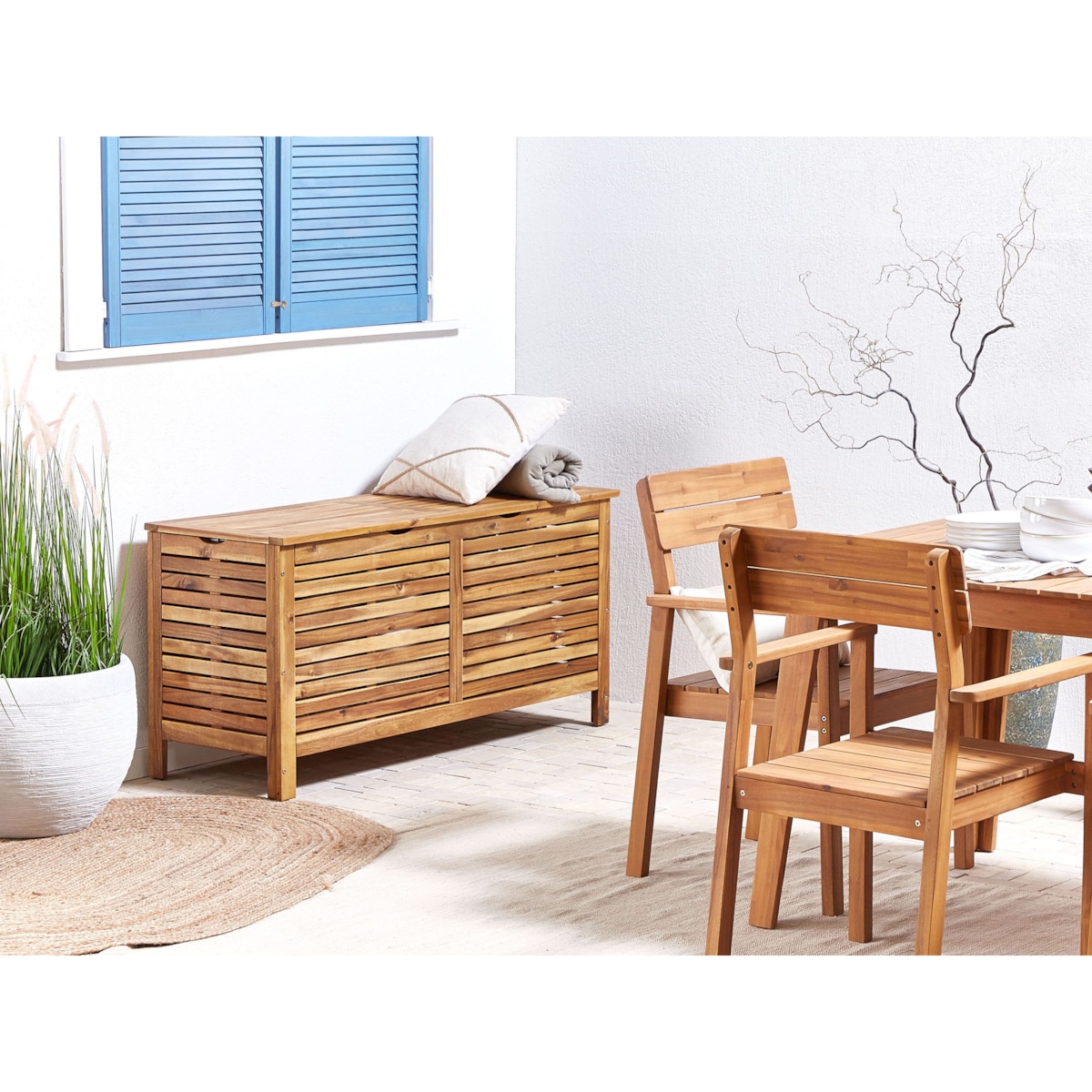 Skrzynia ogrodowa RIVIERA 130 cm 48 cm Jasnobrązowy