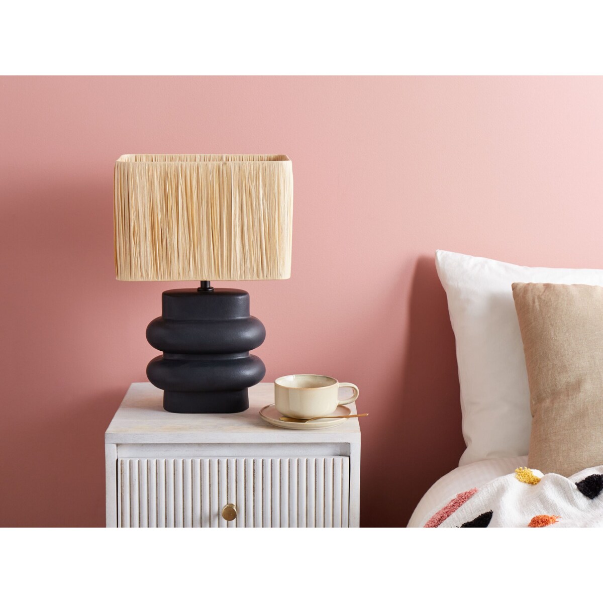 Lampa stołowa ceramiczna czarna JUDY