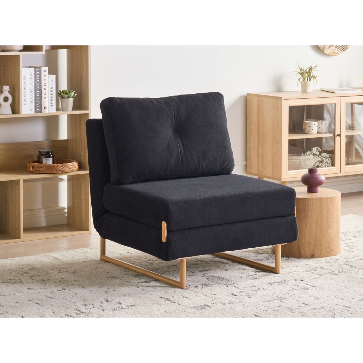 Sofa rozkładana jednoosobowa JERSLEV Czarny