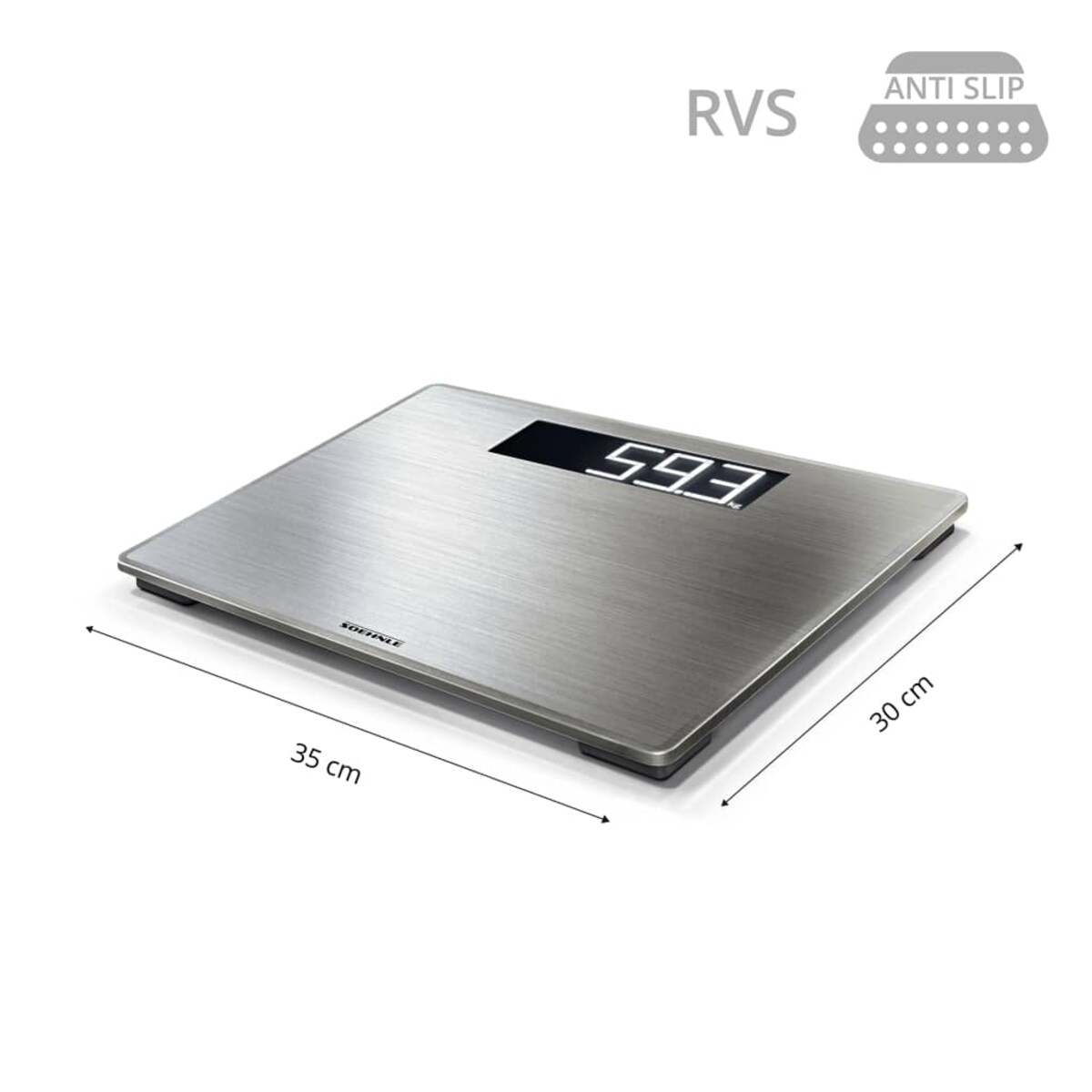 Soehnle Waga łazienkowa Style Sense Safe 300, 180 kg, srebrna, 63867