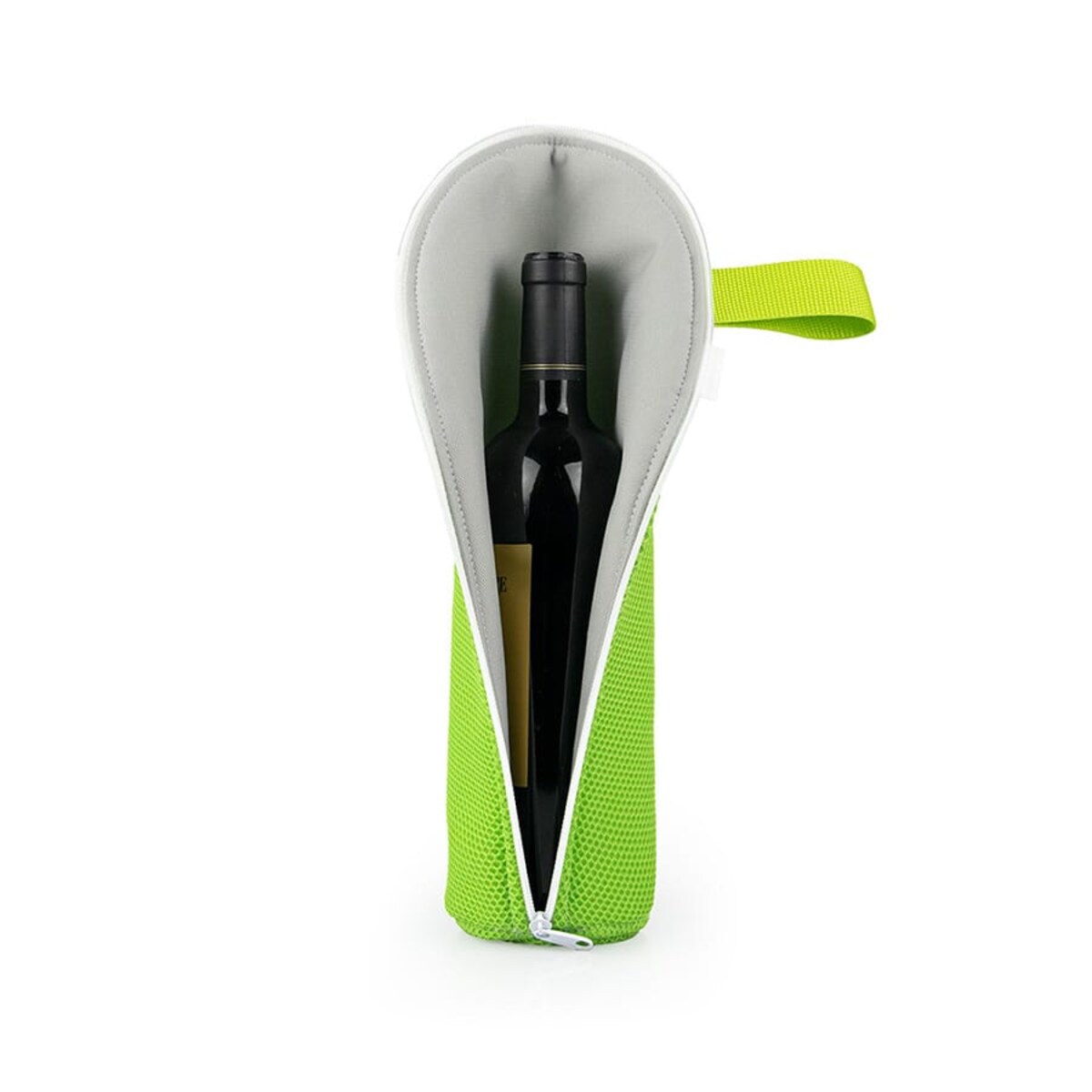 Etui podróżne, opakowanie na butelki z zamkiem zielone