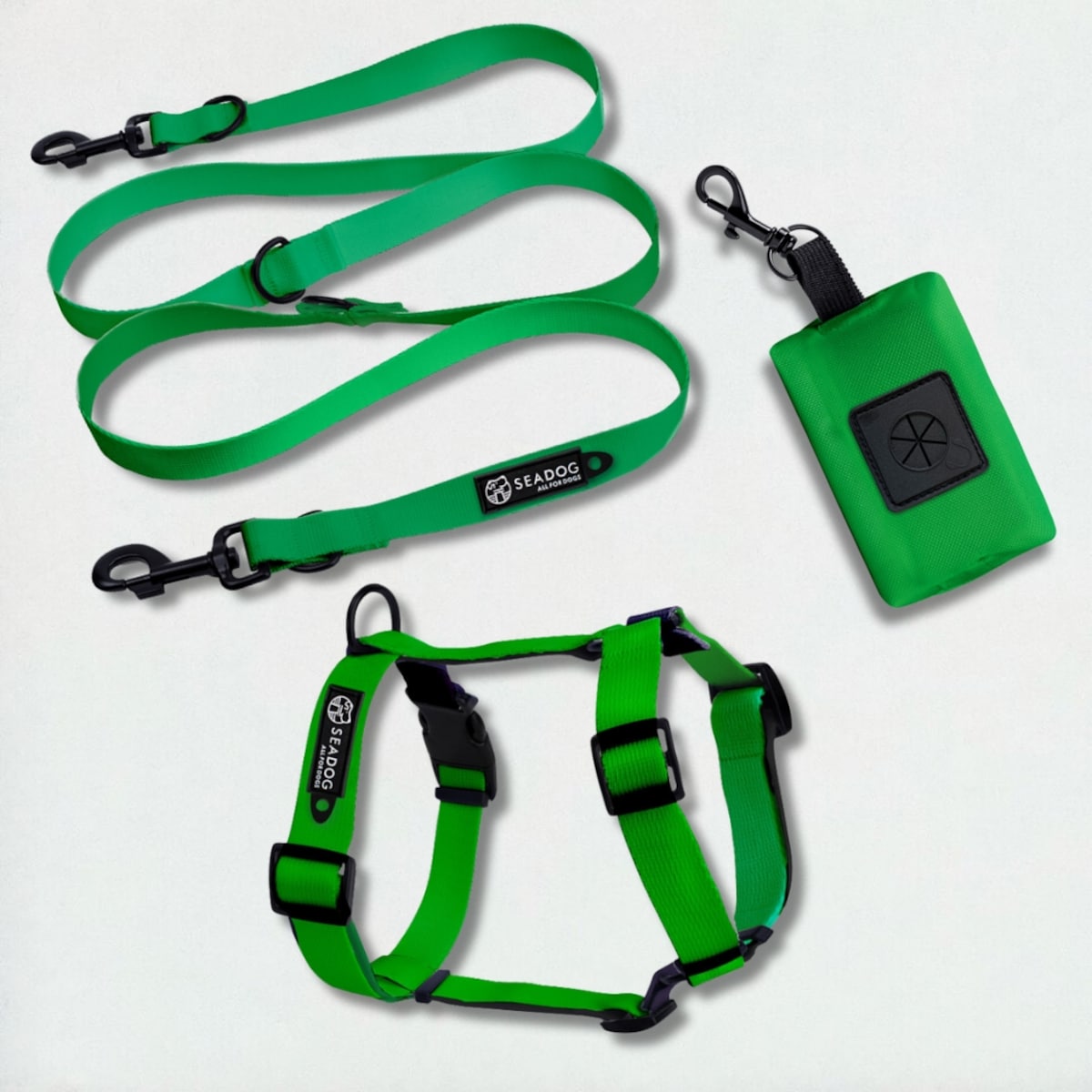 Zestaw: szelki guard, smycz i saszetka na kupoworki, rozmiar M