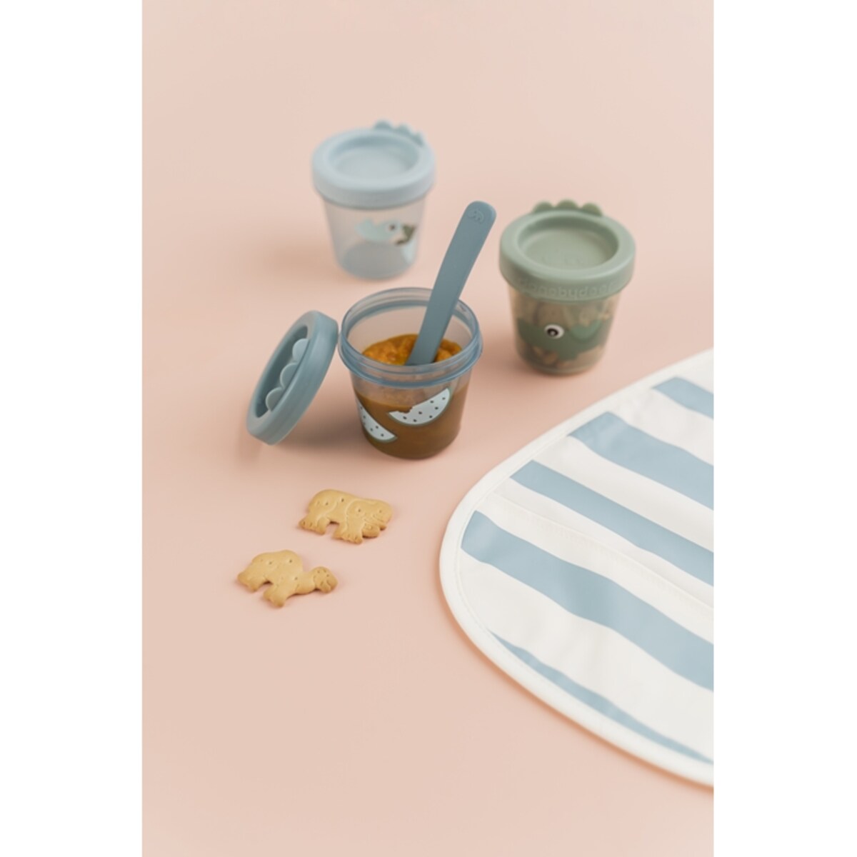 Done by Deer Pojemniki na Żywność dla Dzieci 3szt Croco Green