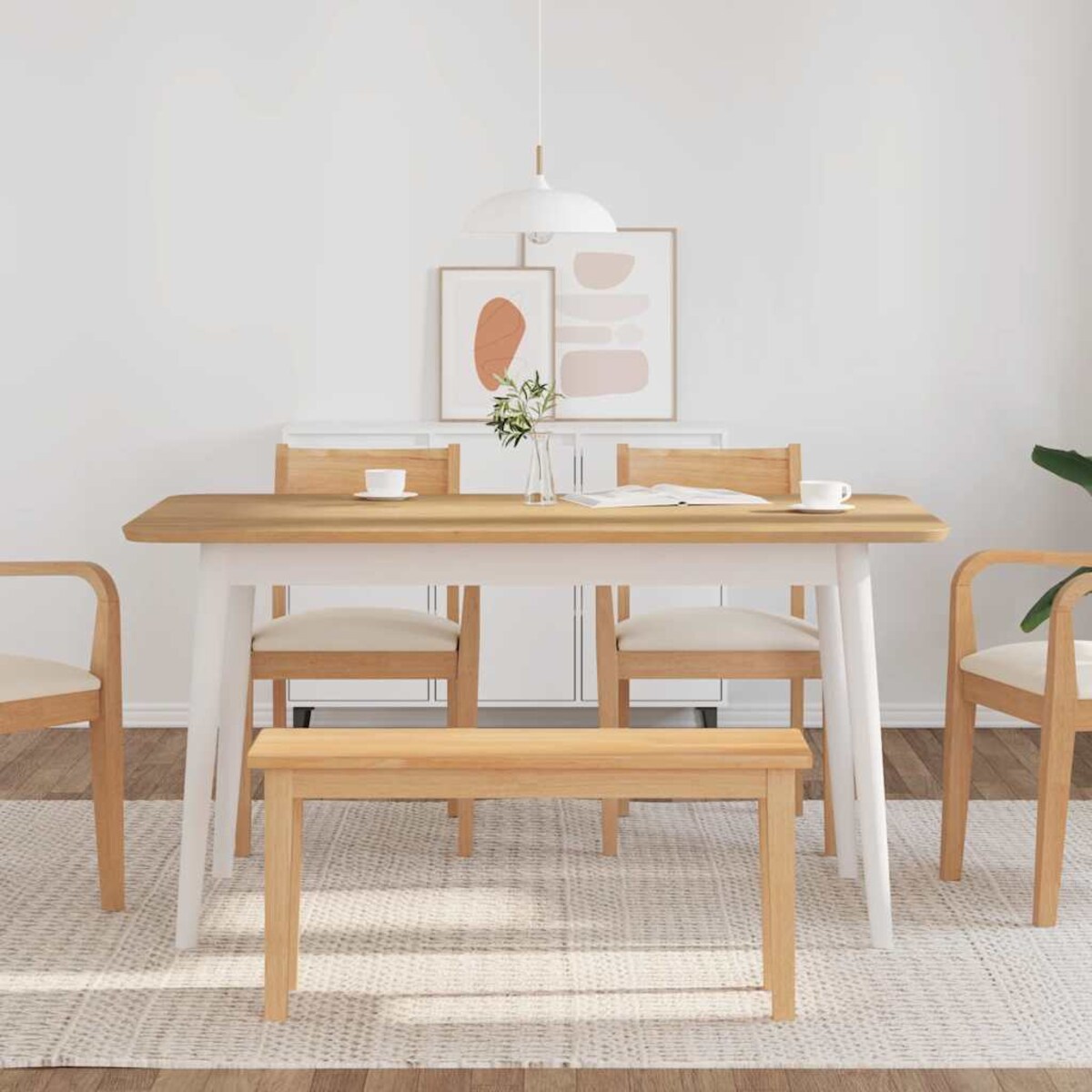 vidaXL Ławka 90 cm Drewno lite Guma