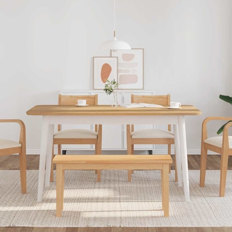 vidaXL Ławka 90 cm Drewno lite Guma