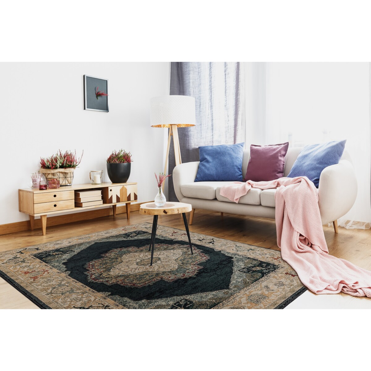 Dywan wełniany POLONIA Palazzo rozeta granat 300x400 cm