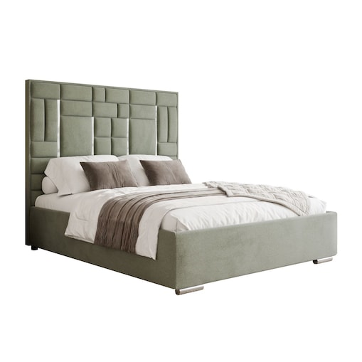 Łóżko tapicerowane BRIGITTE SILVER, pojemnik na pościel, s34, 180x200, Element 11