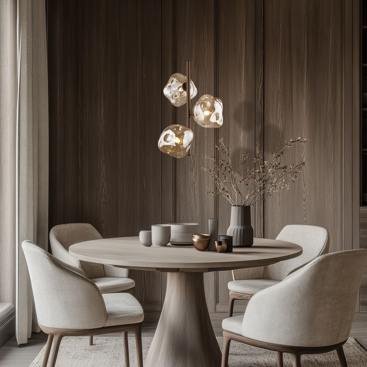 Lampa wisząca TK Lighting LAVA BROWN 11036, 3xG9, regulowana wysokość, brązowo-bursztynowe szkło