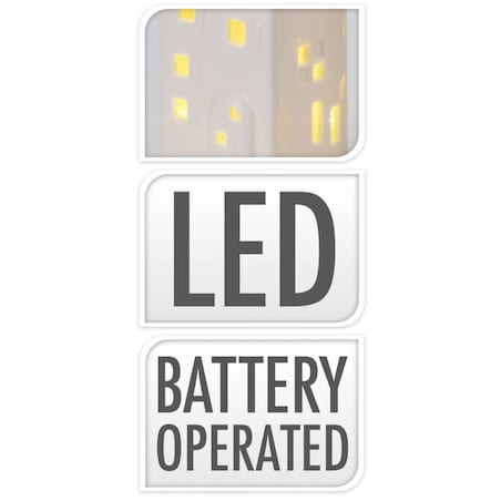 Ozdobny domek ceramiczny LED, 16 cm