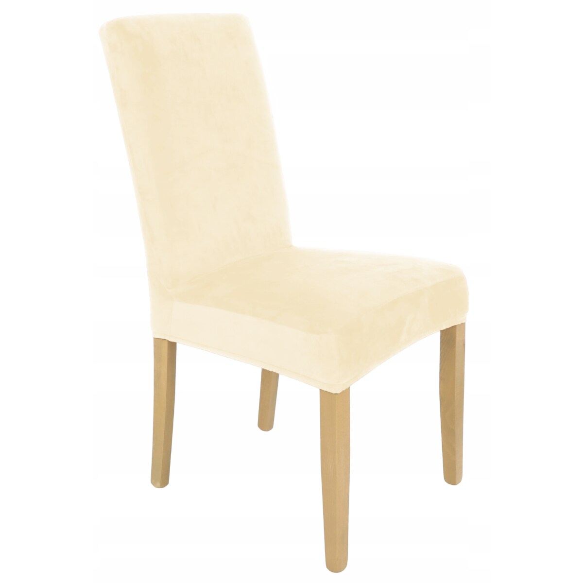 POKROWIEC NA KRZESŁO ECRU WELUR ELASTYCZNY [21WR]