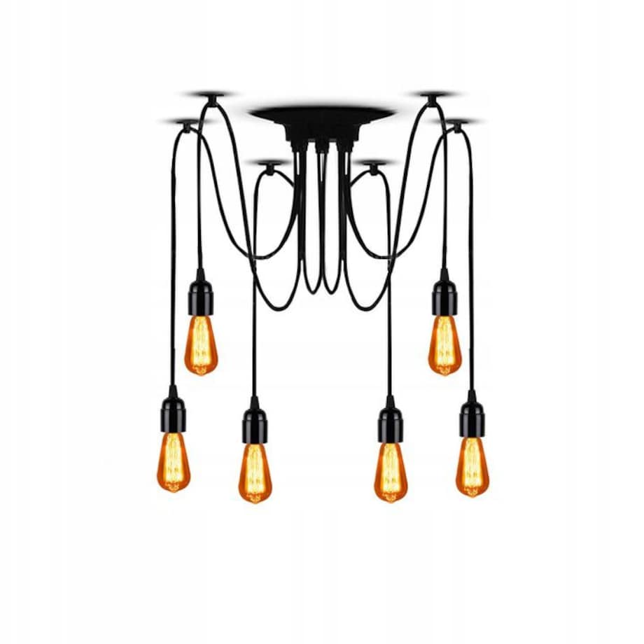 Lampa Sufitowa Wisząca Żyrandol Pająk 6 E27 Led