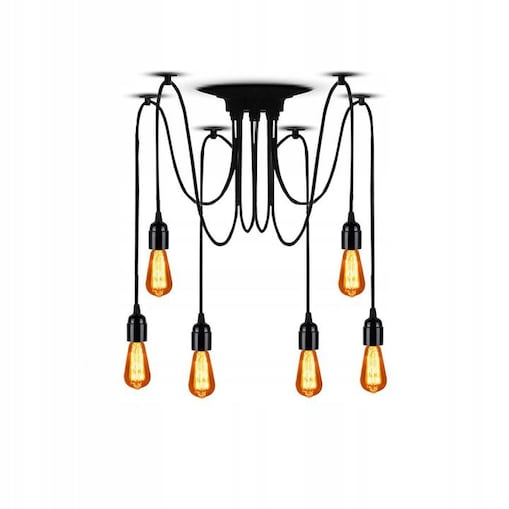 Lampa Sufitowa Wisząca Żyrandol Pająk 6 E27 Led