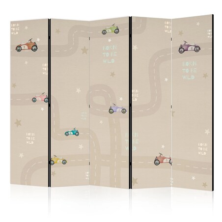 Parawan jednostronny Dla dzieci 225x172 cm 5-częściowy biały