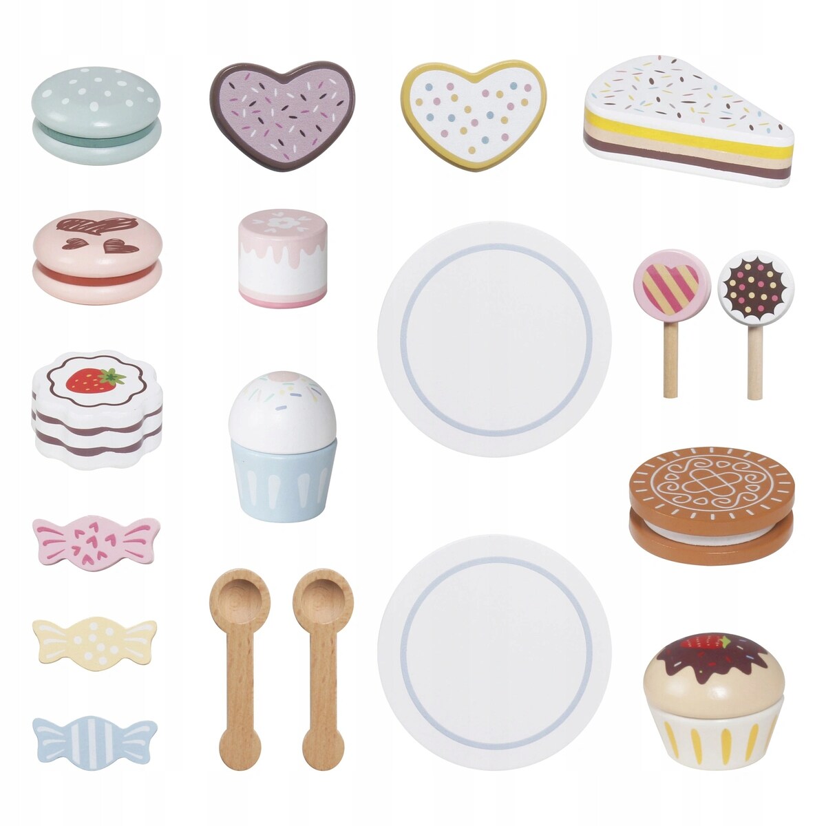 Drewniana patera ze słodyczami Cakeo - cukiernia babeczki ciastka ZESTAW