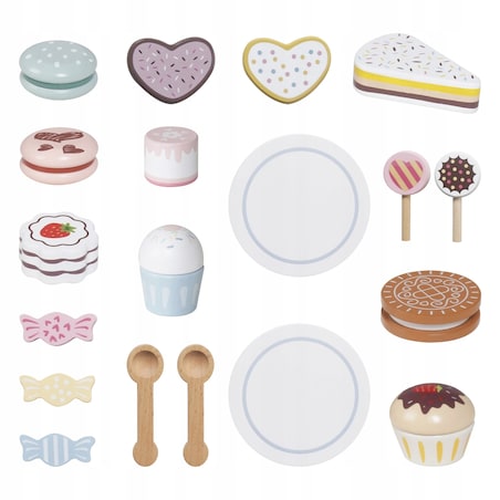 Drewniana patera ze słodyczami Cakeo - cukiernia babeczki ciastka ZESTAW