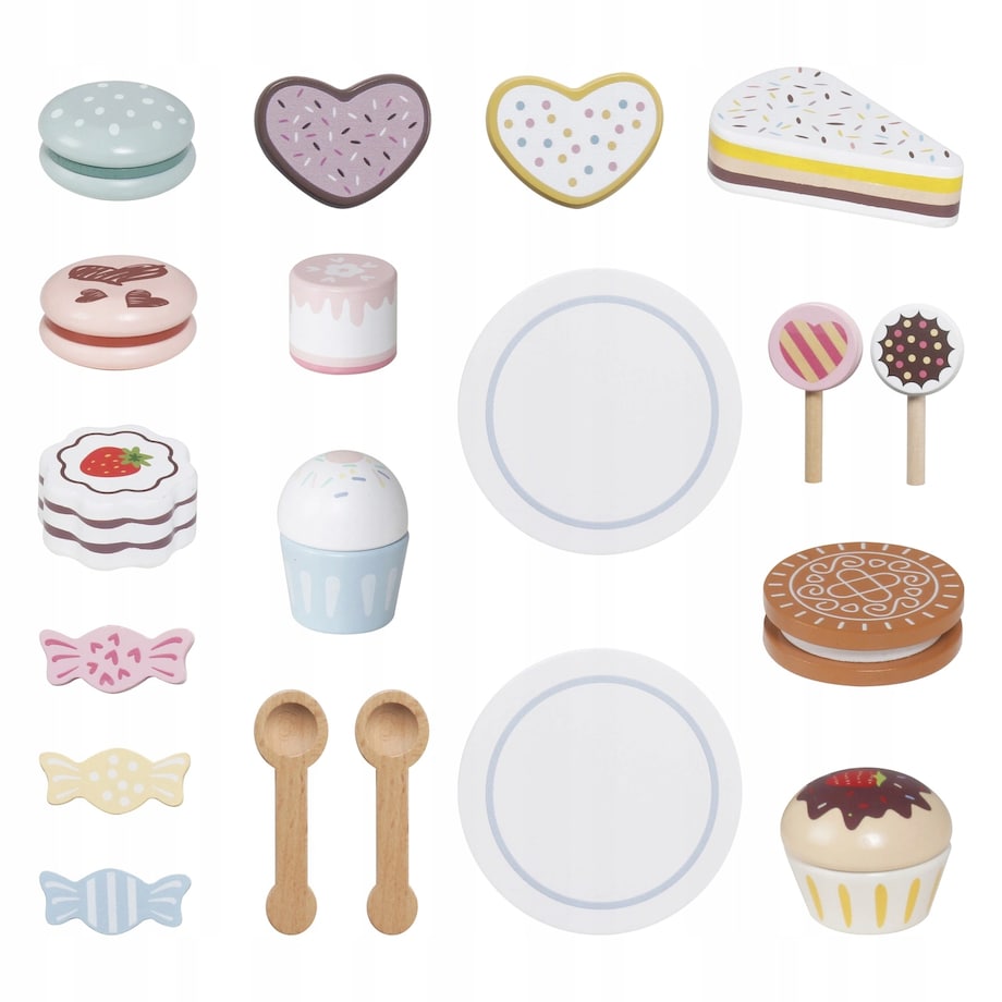 Drewniana patera ze słodyczami Cakeo - cukiernia babeczki ciastka ZESTAW