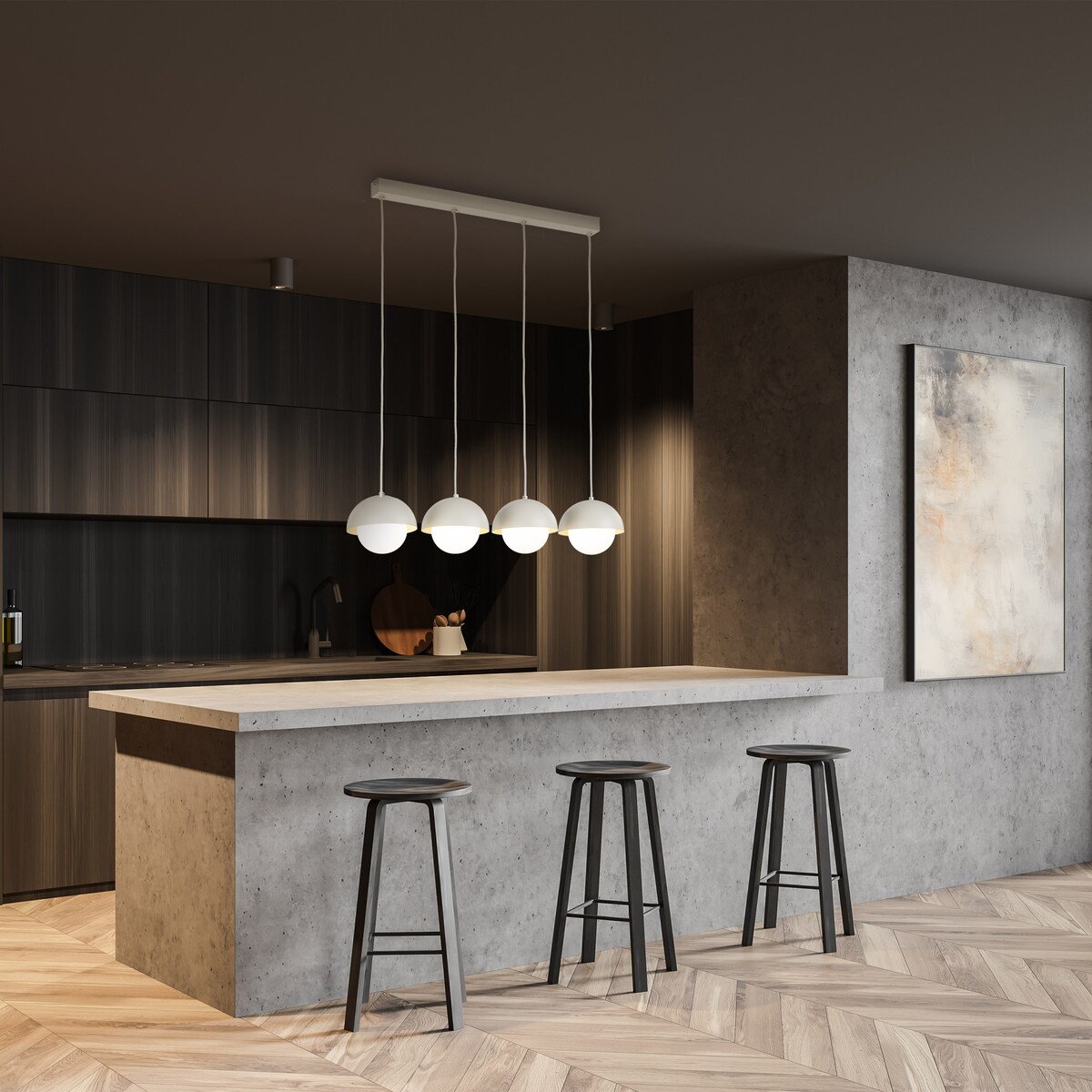 Lampa wisząca BONO BEIGE 10213 TK Lighting beżowo-biała 4xG9 regulowana nowoczesna do salonu i jadalni