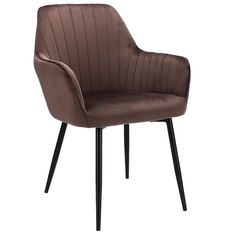 Krzesło welurowe CORA tapicerowane brązowe