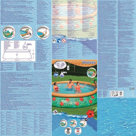 Bestway Nadmuchiwany basen ogrodowy Fast Set Paradise Palms, 457x84 cm