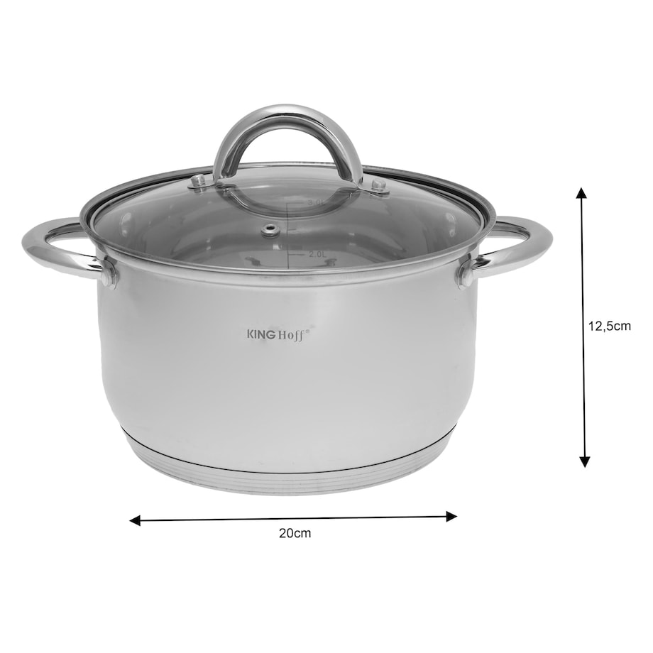 Zestaw garnków stalowych 12 ele. garnki na indukcję komplet Silver marble KINGHOFF