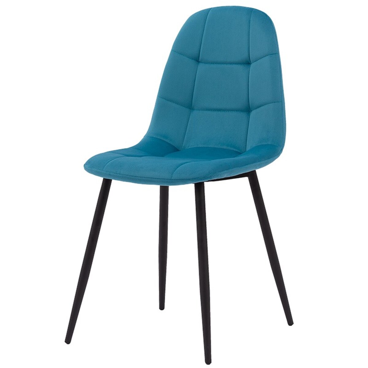 Krzesło tapicerowane welurowe do salonu pikowane nowoczesne turkusowe