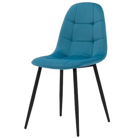 Krzesło tapicerowane welurowe do salonu pikowane nowoczesne turkusowe