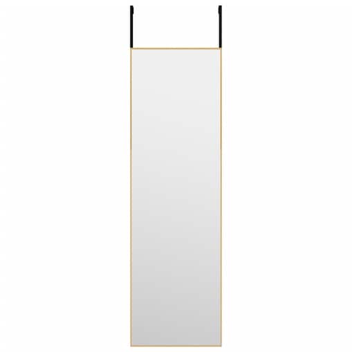 vidaXL Lustro na drzwi, złote, 30x100 cm, szkło i aluminium