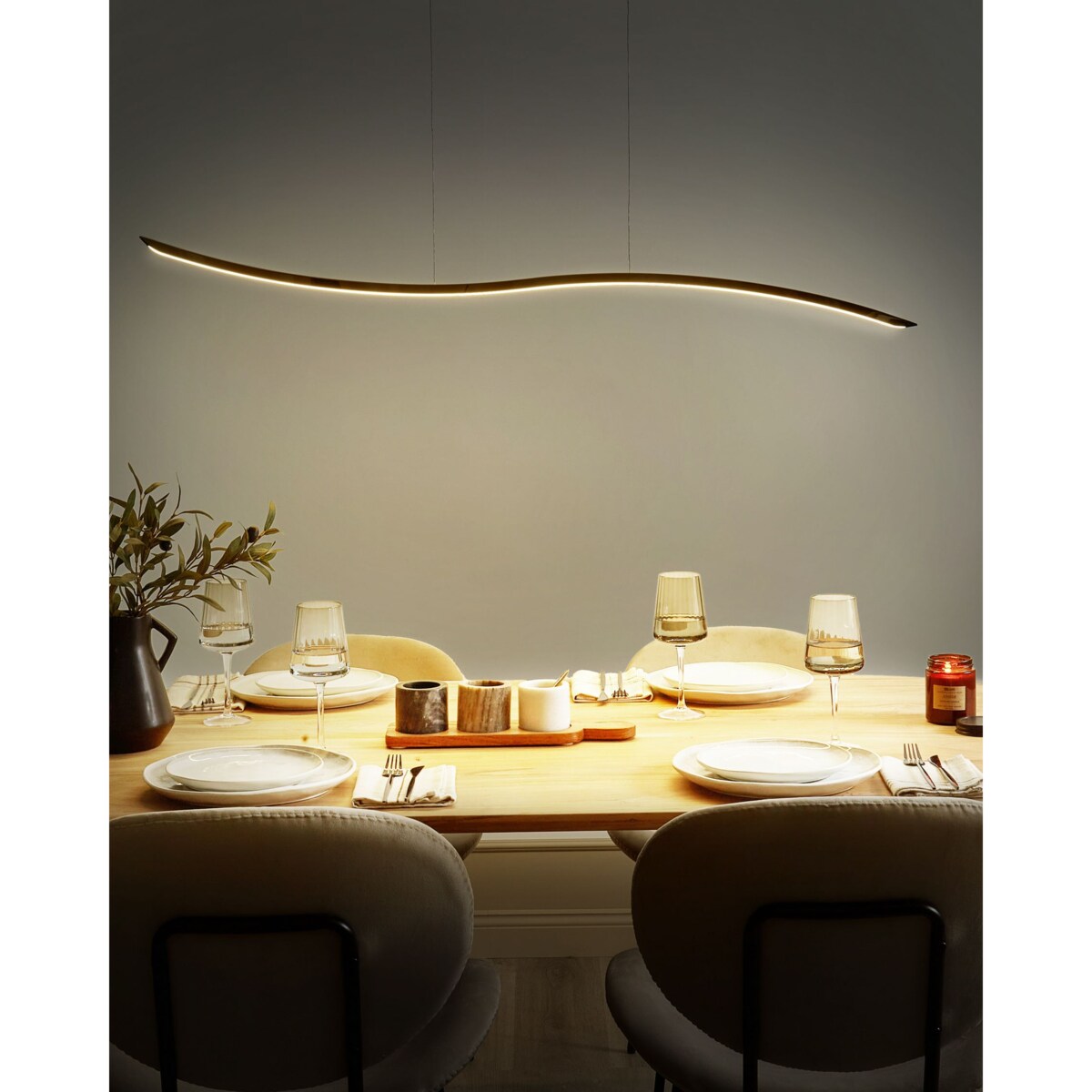 Lampa wisząca LED metalowa złota CALAO