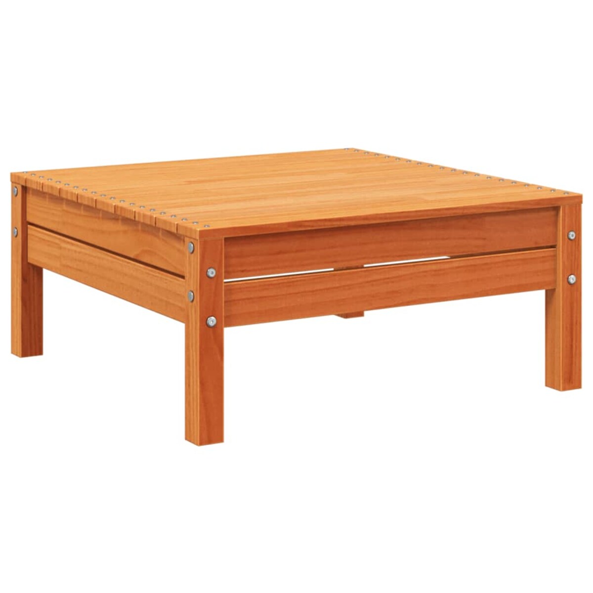 vidaXL Sofa ogrodowa z podnóżkiem, 3-os., woskowy brąz, lita sosna