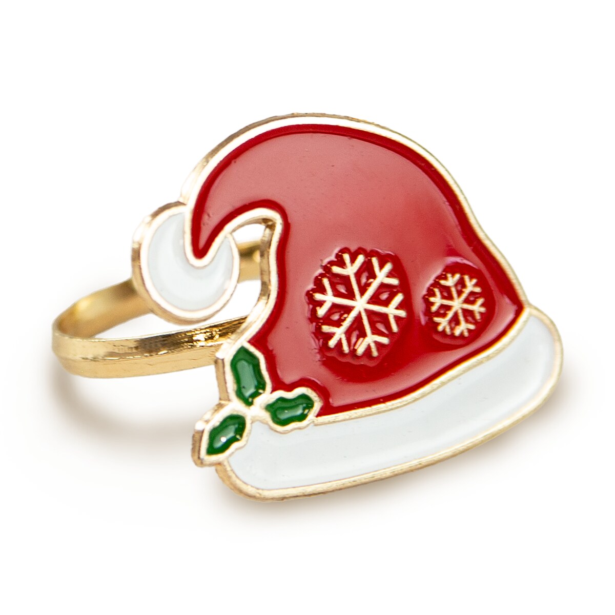 Obrączki Na Serwetki Klamry Pierścienie Do Serwetek Zestaw 4 Szt Wzór Czapka Mikołaj