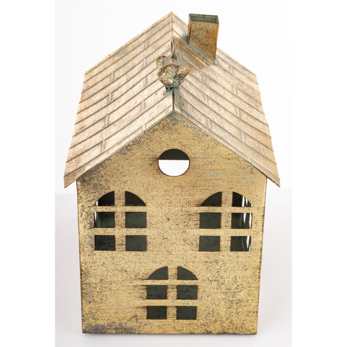 Dekoracja - metalowy domek 29,5x29x20,5 cm MUOYA