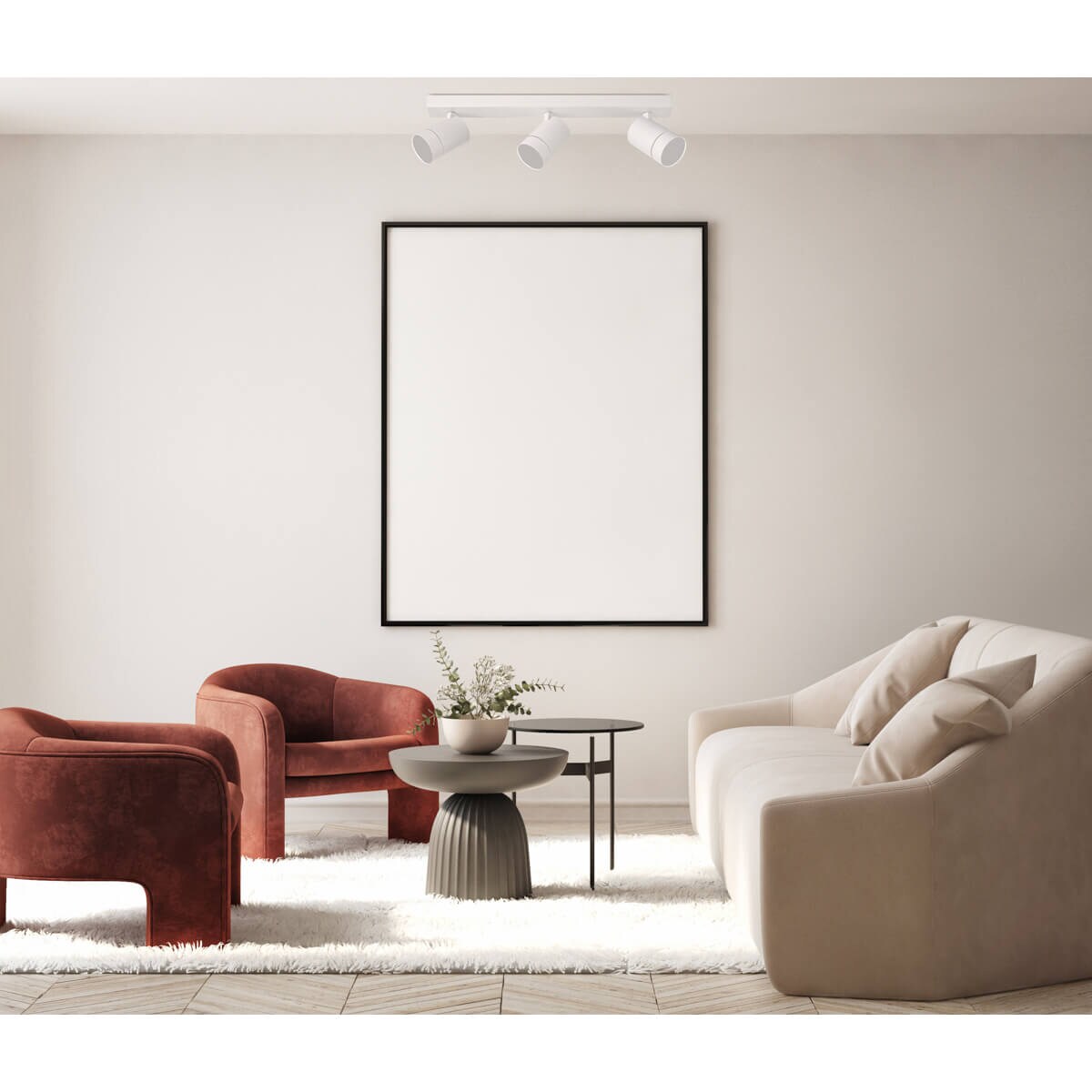 Metalowa lampa sufitowa Selma reflektorki LED 15W białe