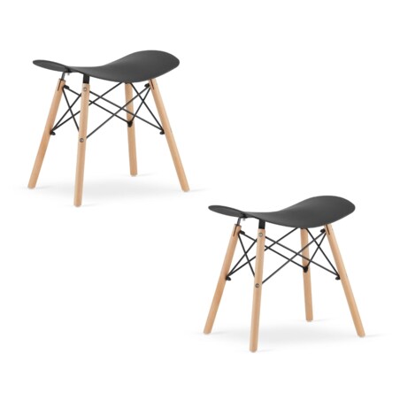 Taboret Korfu Krzesełko Do Kuchni - Czarny X 2